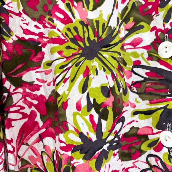 NWT Trina Turk Womens 100% Cotton Pajama PJ Top Floral Button Up Collared Comfy - Picture 10 of 10